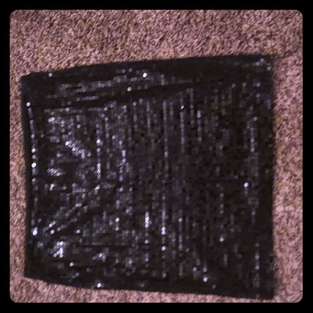 Black sequence mini skirt
